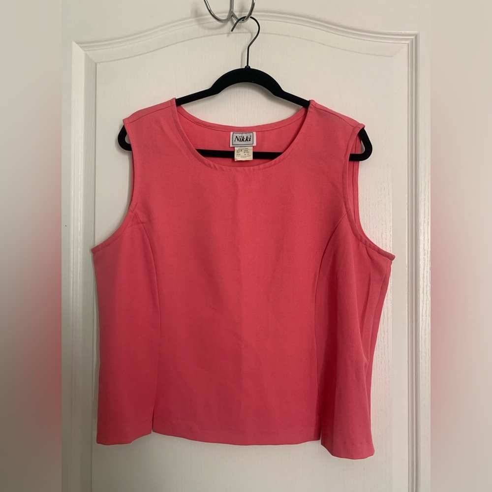 Vintage Nikki Coral Sleeveless Tank Top Blouse
